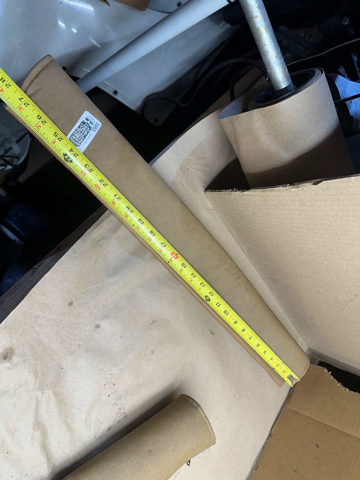 87-95 Jeep Wrangler YJ Tan Connector Roll Bar Padding 27" Windshield to Rollbar