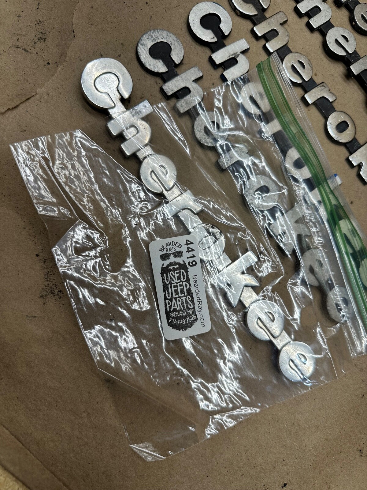 Set of 7 OEM 84-96 Jeep Cherokee XJ Fender Emblem Badge 8 Inch Metal OEM Factory