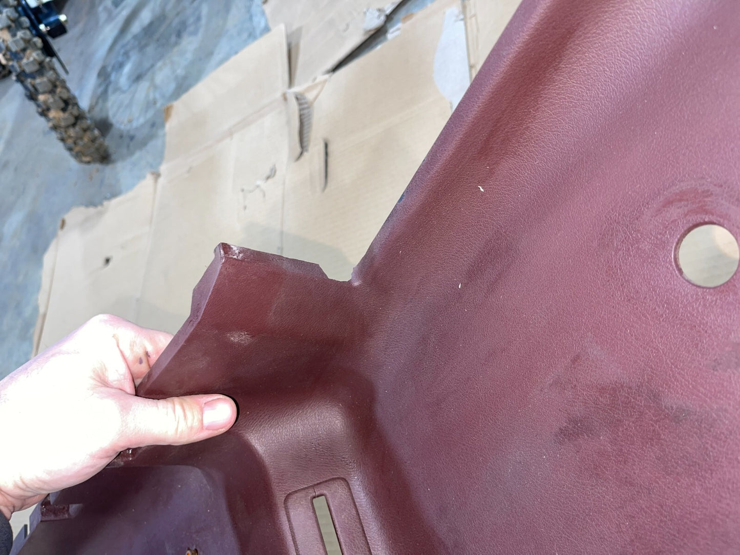 86-92 Jeep Comanche MJ OEM Plastic Interior B-Pillar Panel Left Driver Trim -RED