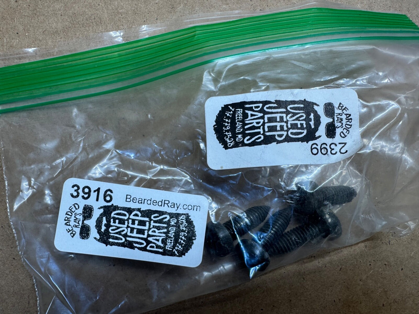 87-95 Jeep Wrangler YJ OE Seat Slider Track Adjuster Bolts Set of 4 TORX Bracket