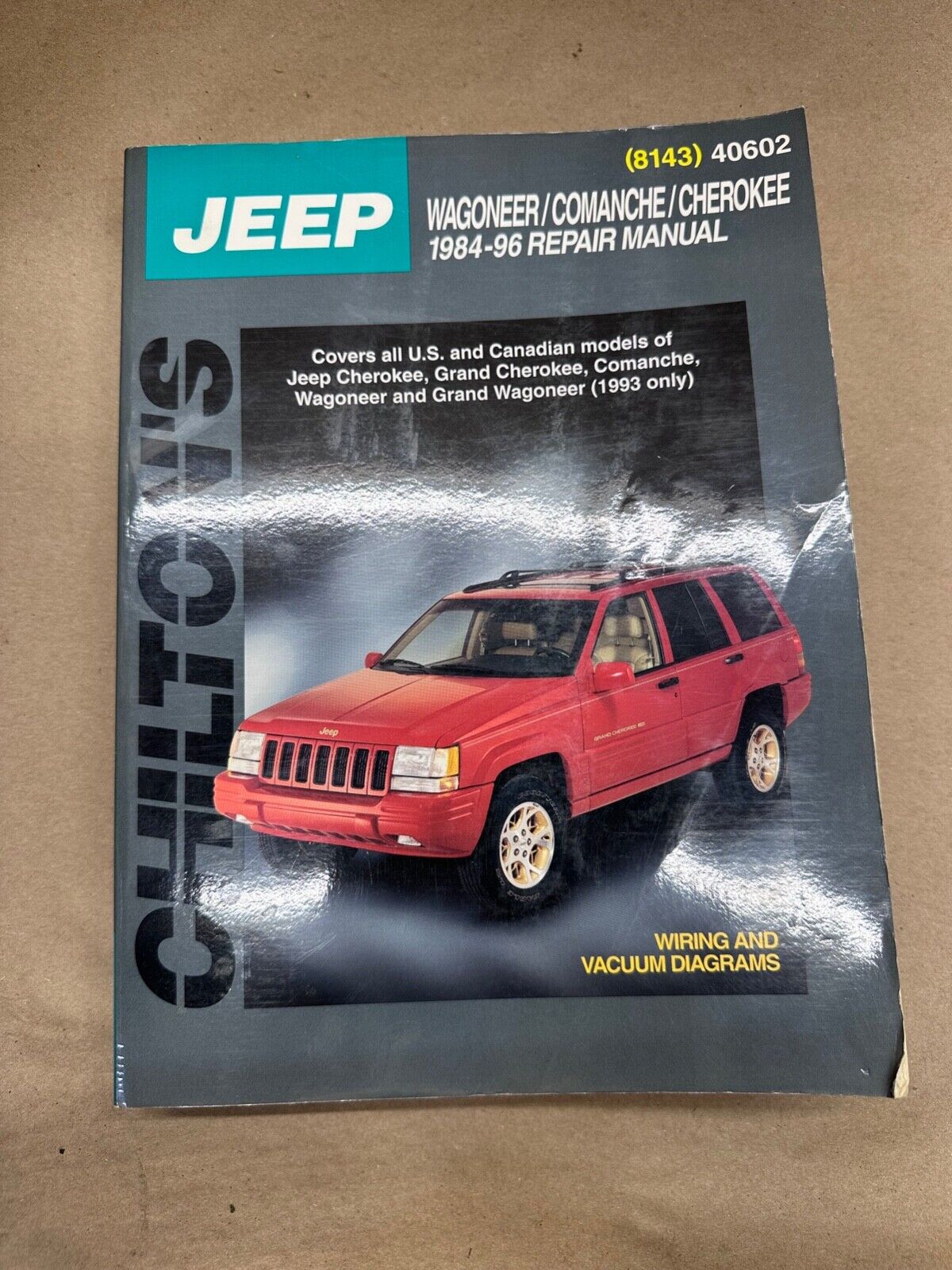 1984-1996 Chilton's Jeep Wagoneer Comanche Cherokee Repair Manual 8143 Service