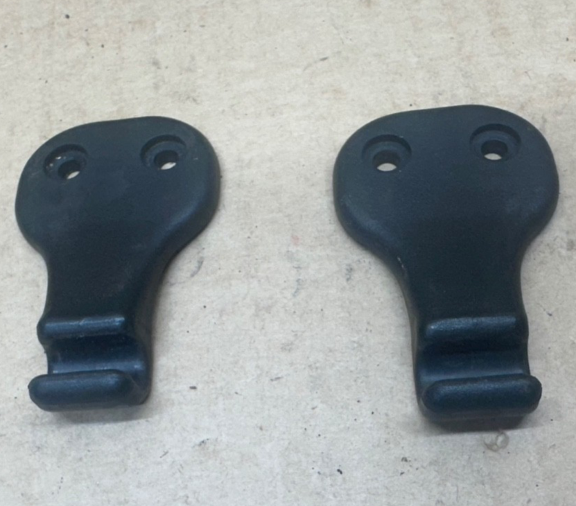 97-02 Jeep Wrangler TJ Sun Visor CLIPS Clip Pair Sunvisor OEM Black Dark Grey OE