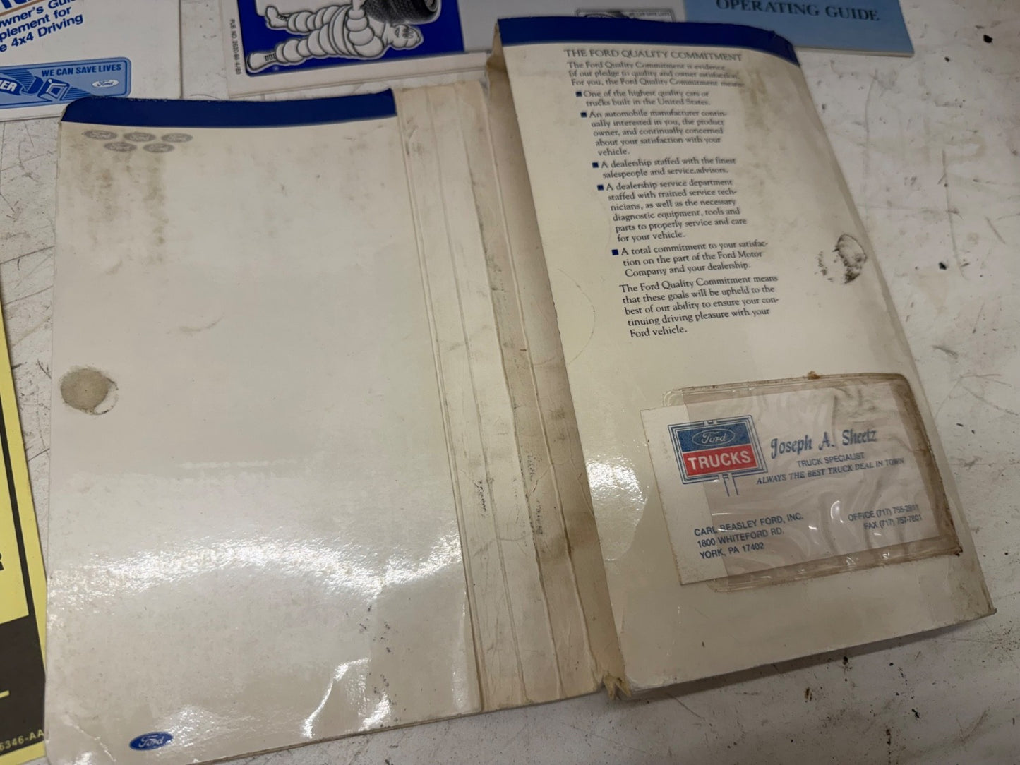 Vintage 1990 Ford F-Series Owner's Guide Manual Set with Case F150 F250 F350 OEM