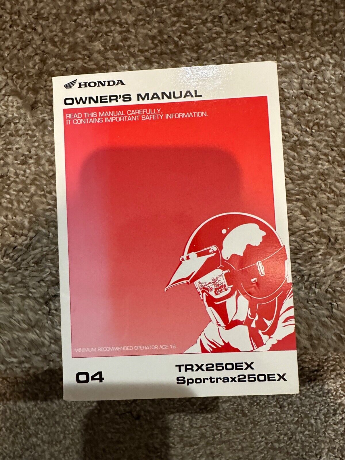 2004 TRX250EX Honda Factory Owner's Manual 31HN1630 Sportrax250ex 250EX 04 OEM