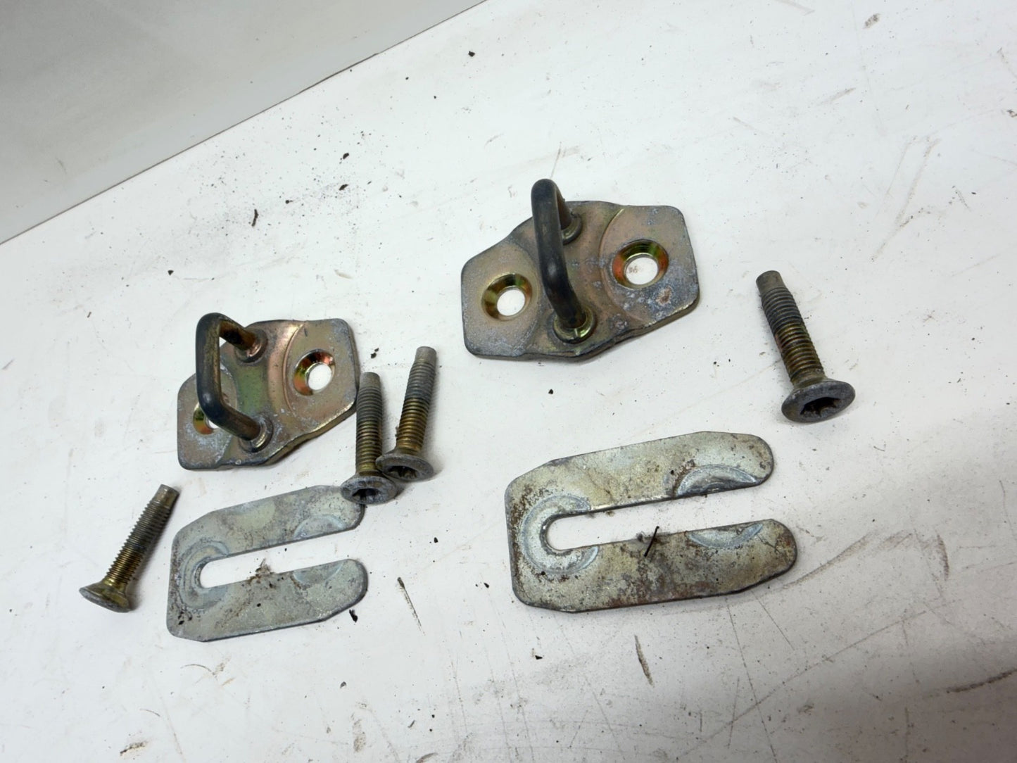 Jeep Wrangler TJ 97-06 OEM Door Striker Latch Driver Passenger Pair Shim Factory
