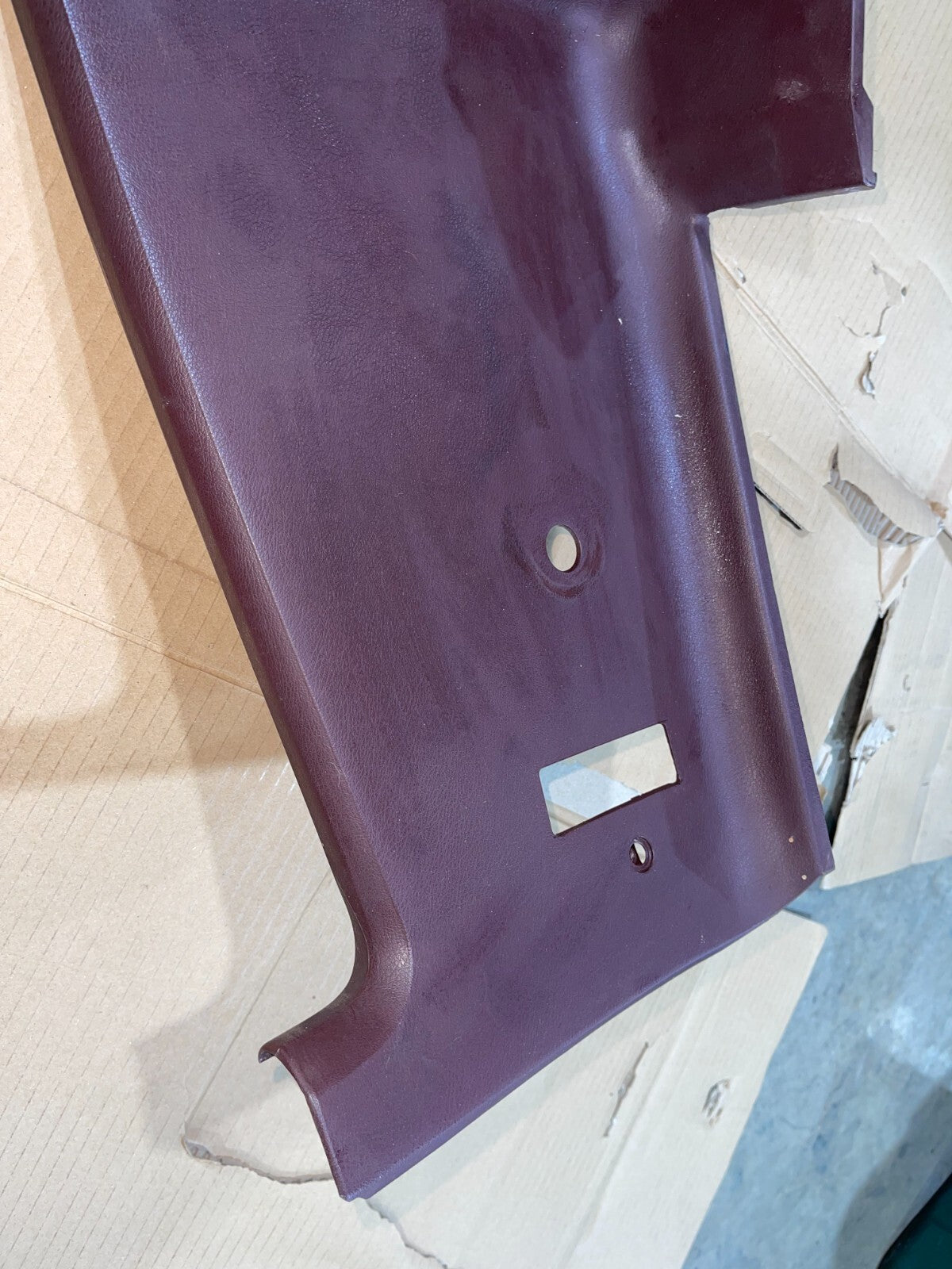 86-92 Jeep Comanche MJ OEM Plastic Interior B-Pillar Panel Left Driver Trim -RED