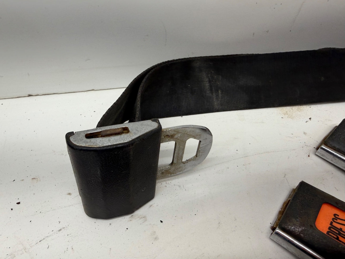 77-91 Jeep YJ CJ Rear Seat Lap Belts Back Seat Belt CJ5 CJ7 Wrangler Black OEM