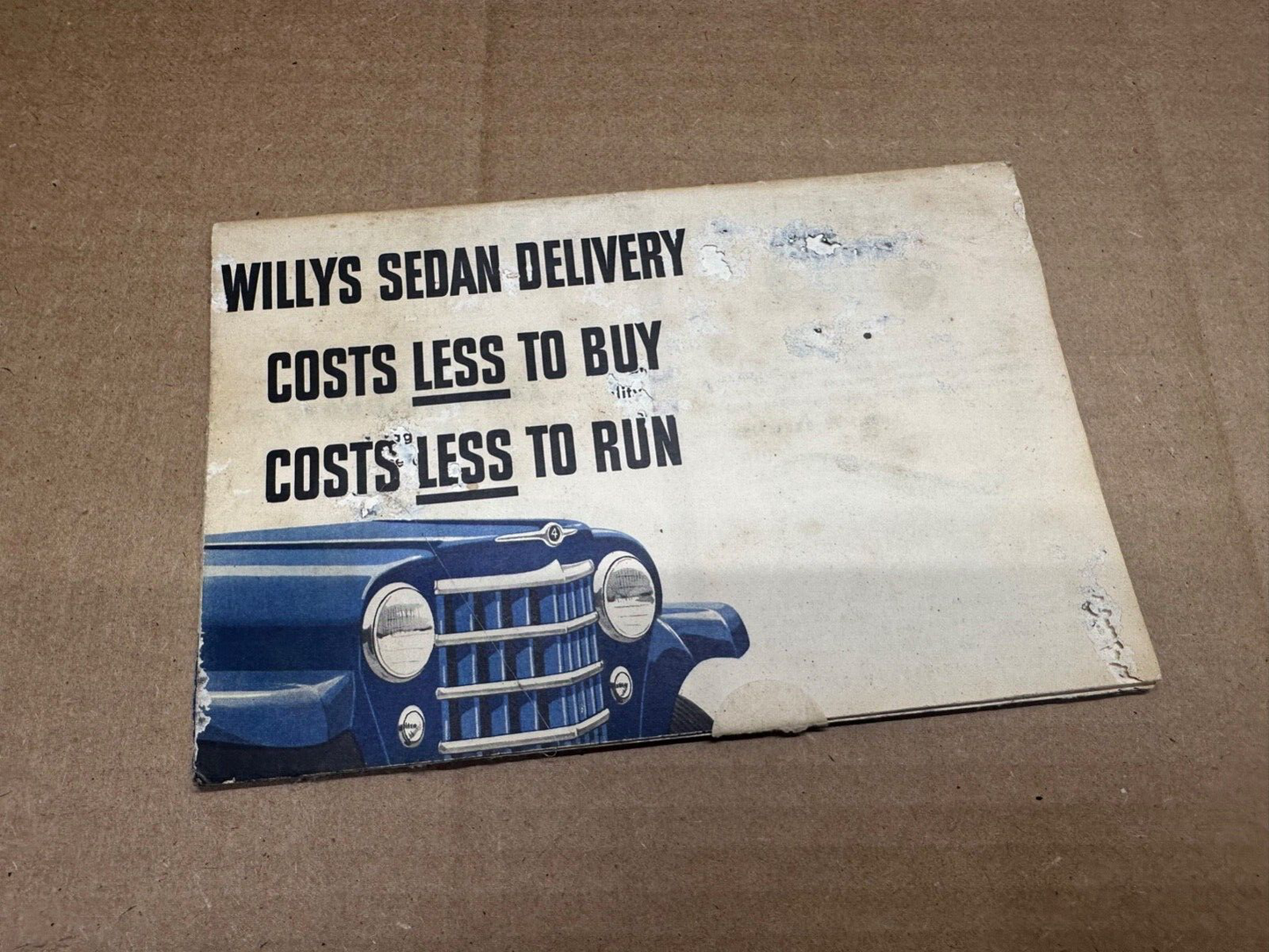 WILLYS SEDAN DELIVERY Truck Dealer Sales Brochure Paper Poster Pamphlet Vintage