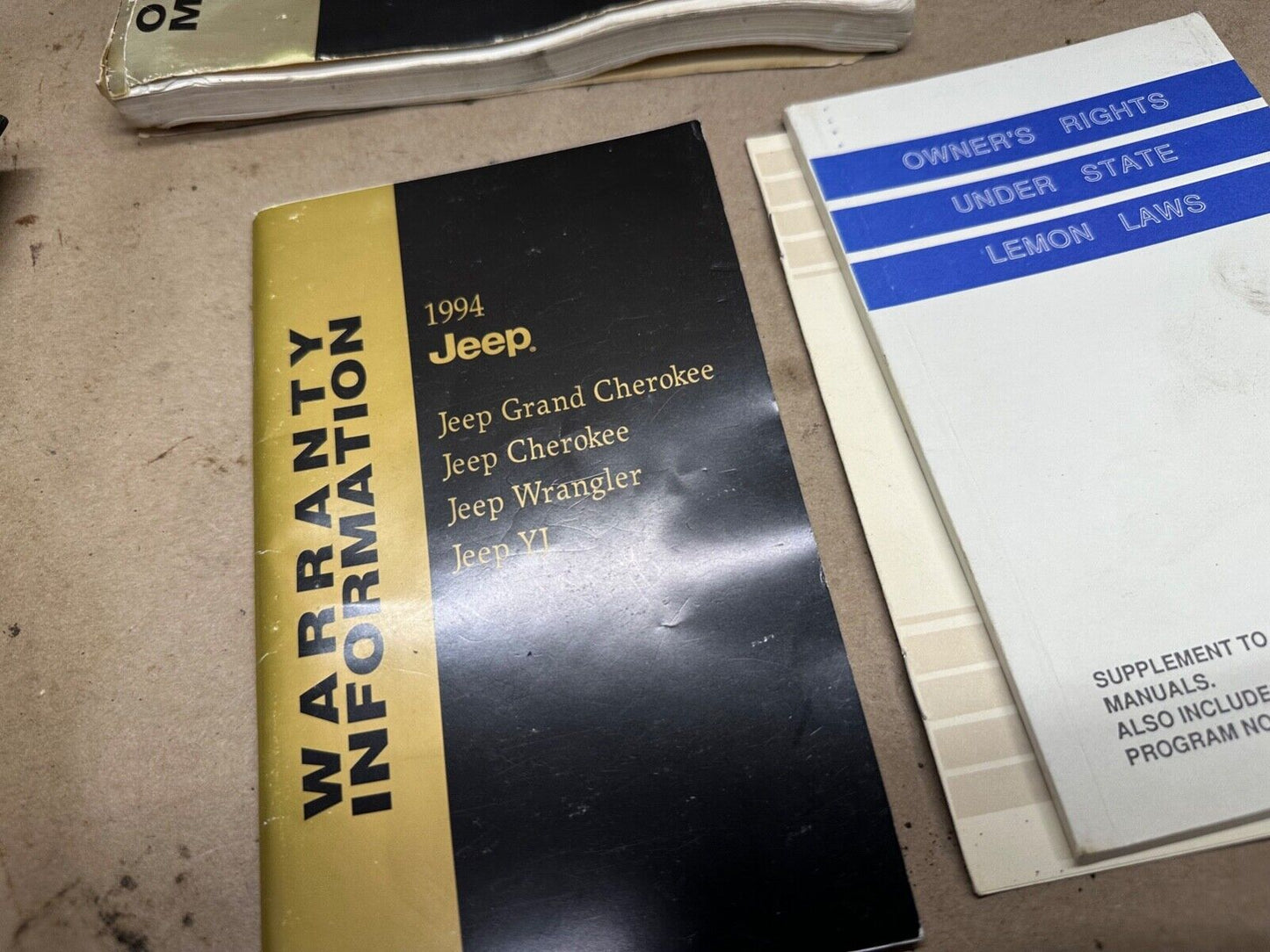 1994 Jeep Cherokee XJ Owners Manual Book User Guide Books Bag 94 Booklet Owner's