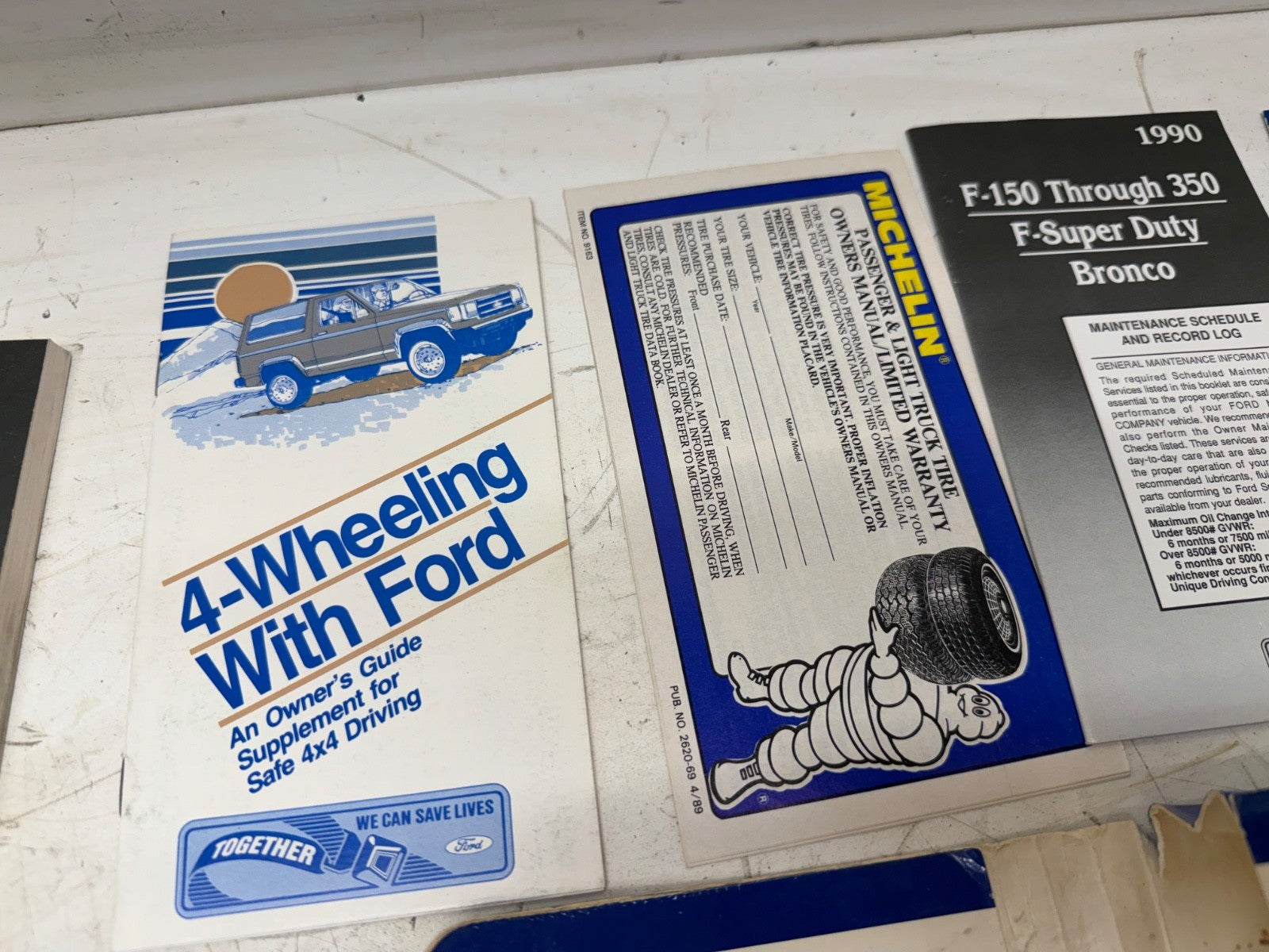 Vintage 1990 Ford F-Series Owner's Guide Manual Set with Case F150 F250 F350 OEM