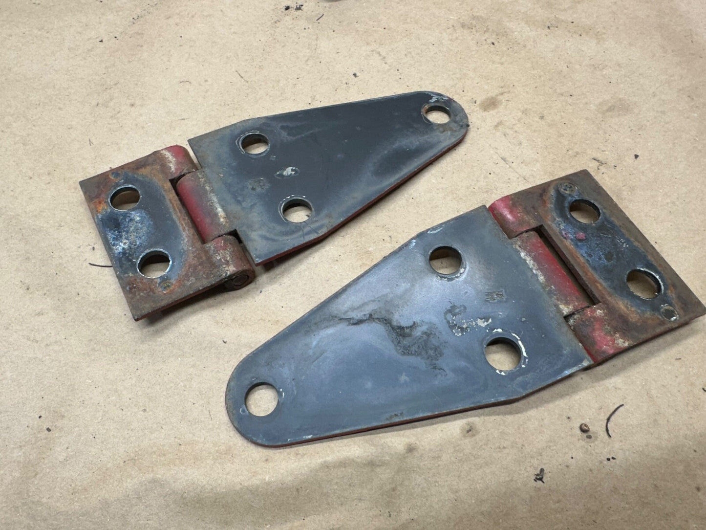 76-95 Jeep Wrangler YJ CJ RED Hood Hinges Hinge Set OEM FACTORY Bonnet Bolts