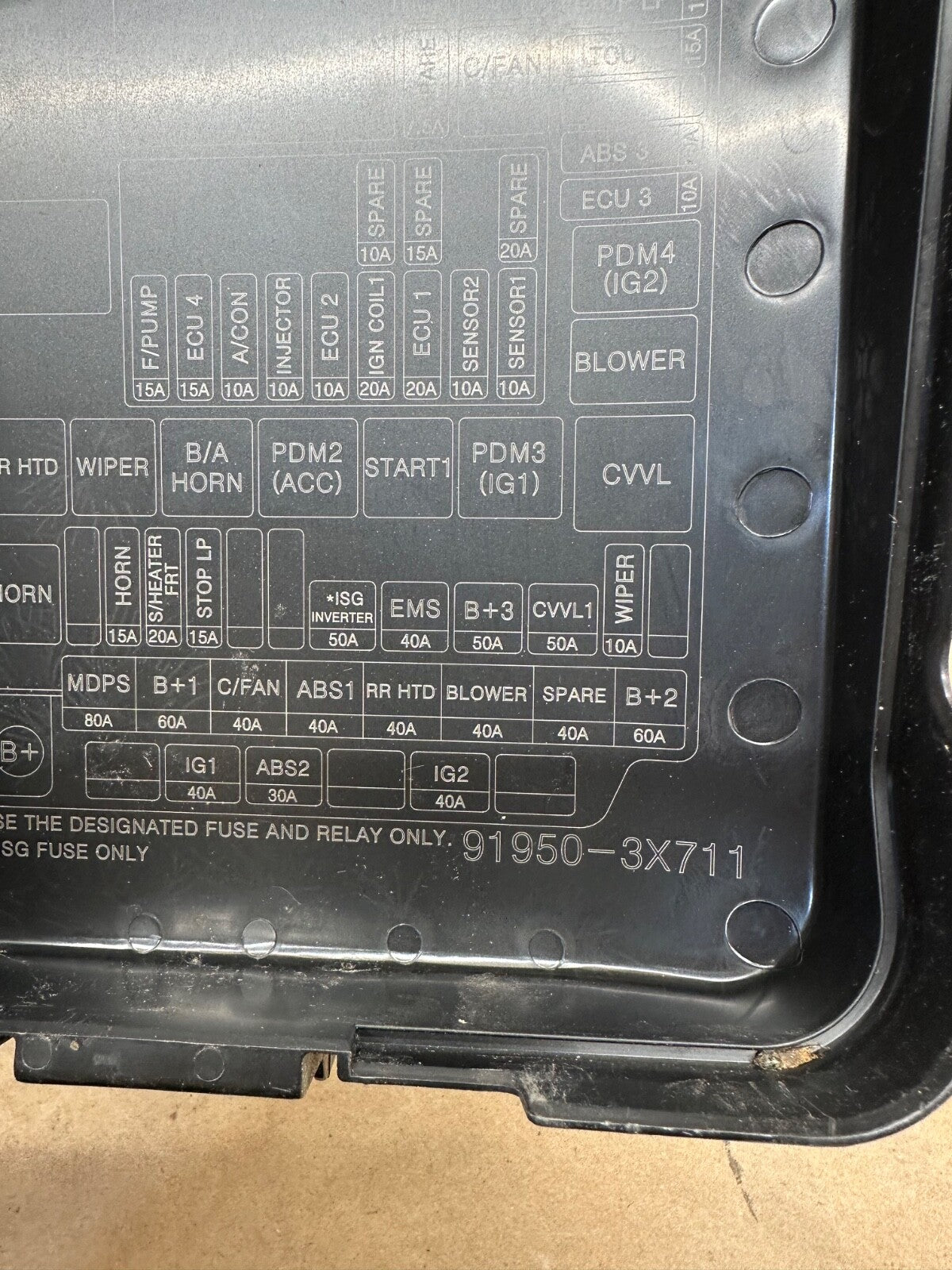 2011-2013 Hyundai Elantra Fusebox Fuse Box Relay Module 91950-3x711 EX482 Block