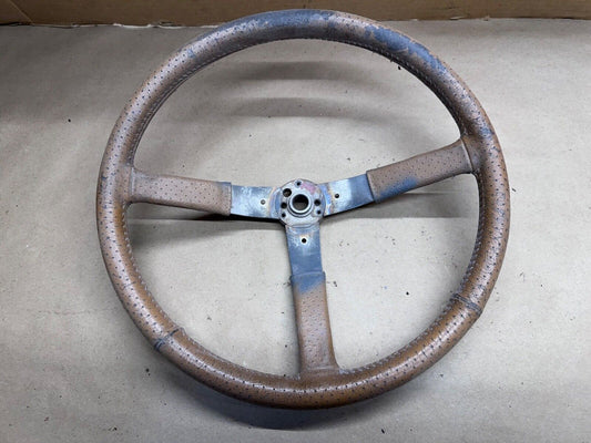 87-95 Jeep Wrangler YJ Cherokee XJ Perforated Leather Steering Wheel OEM Tan OE