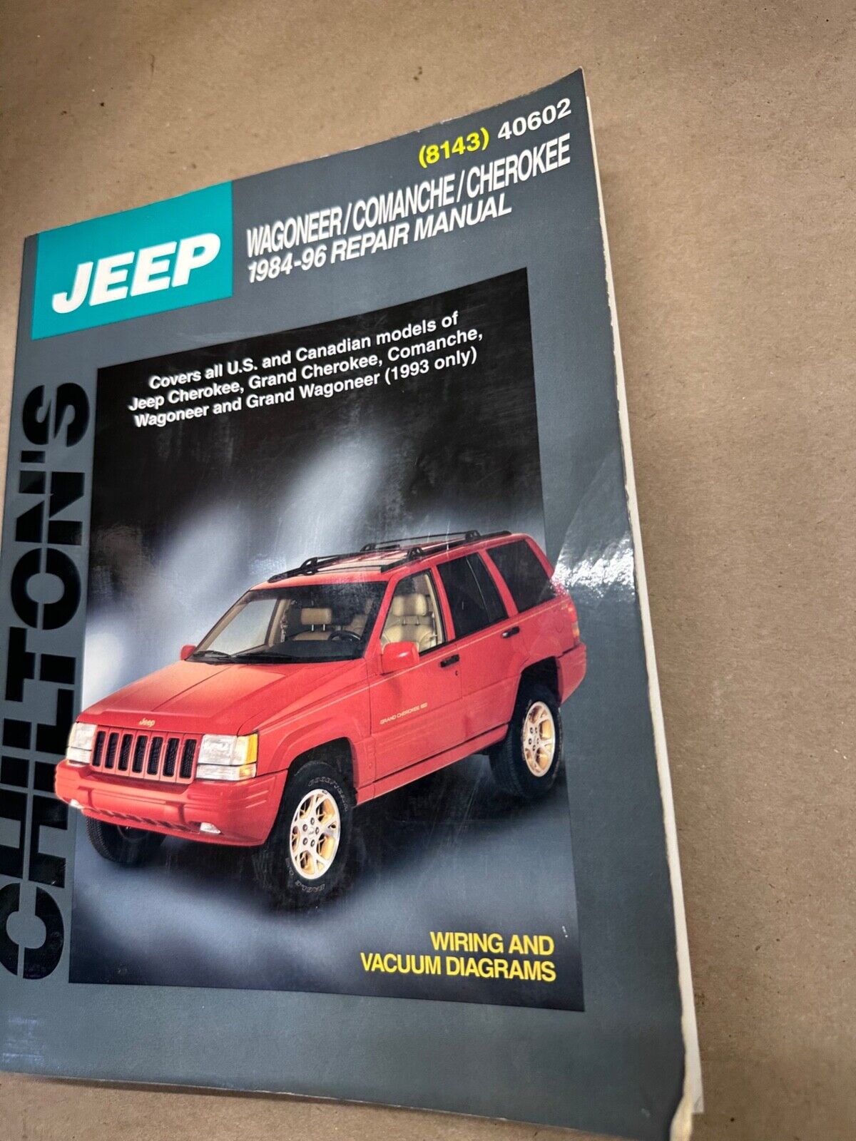 1984-1996 Chilton's Jeep Wagoneer Comanche Cherokee Repair Manual 8143 Service