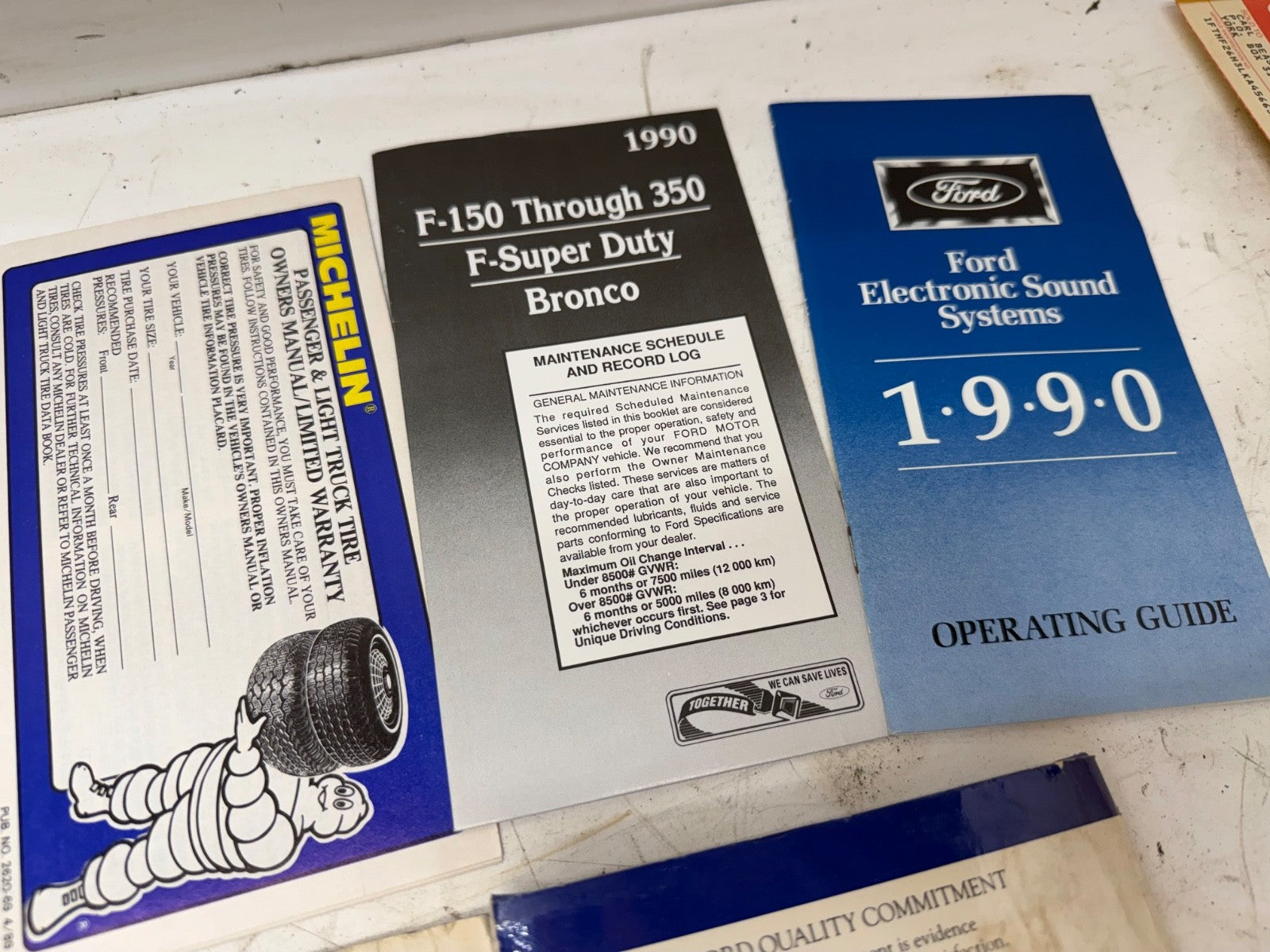 Vintage 1990 Ford F-Series Owner's Guide Manual Set with Case F150 F250 F350 OEM