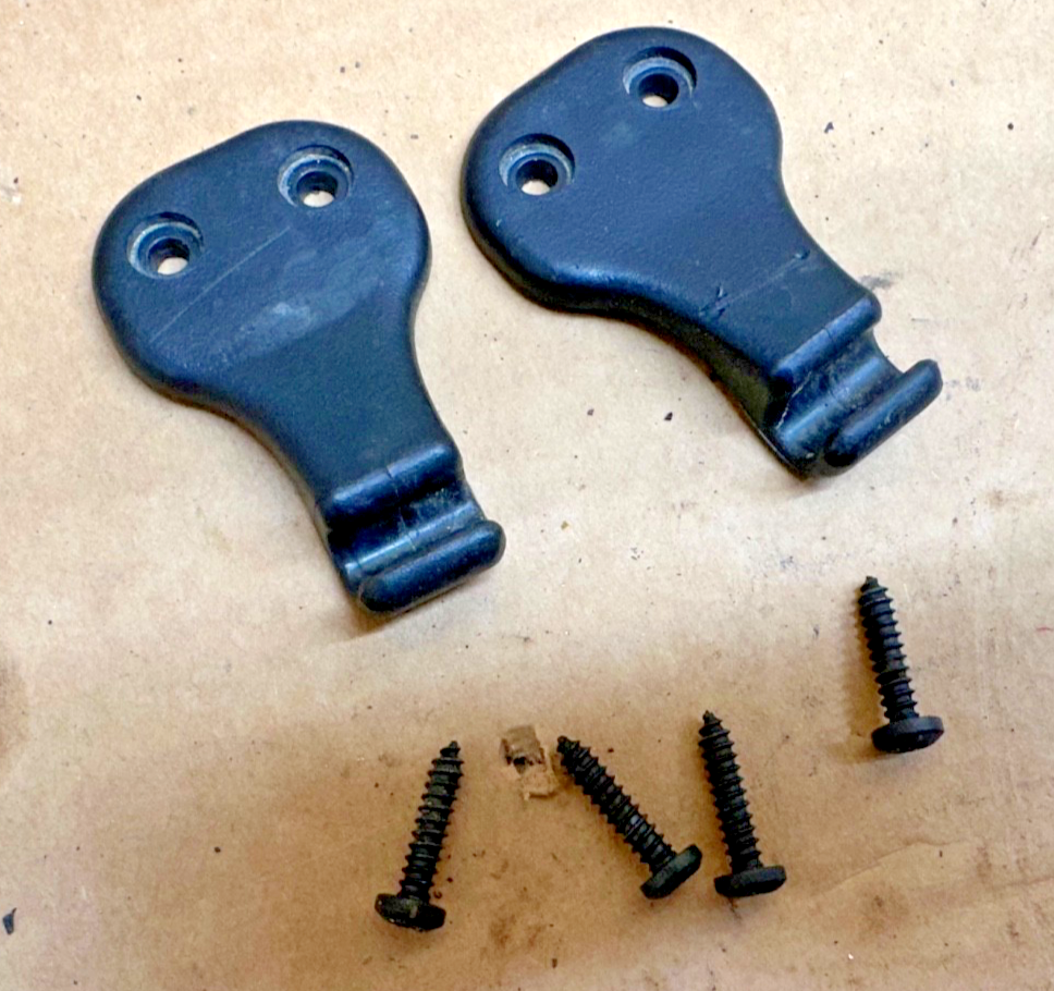 Jeep TJ Sun Visor Support Clip Hook Pair Mount screws black 97-02 Wrangler OEM