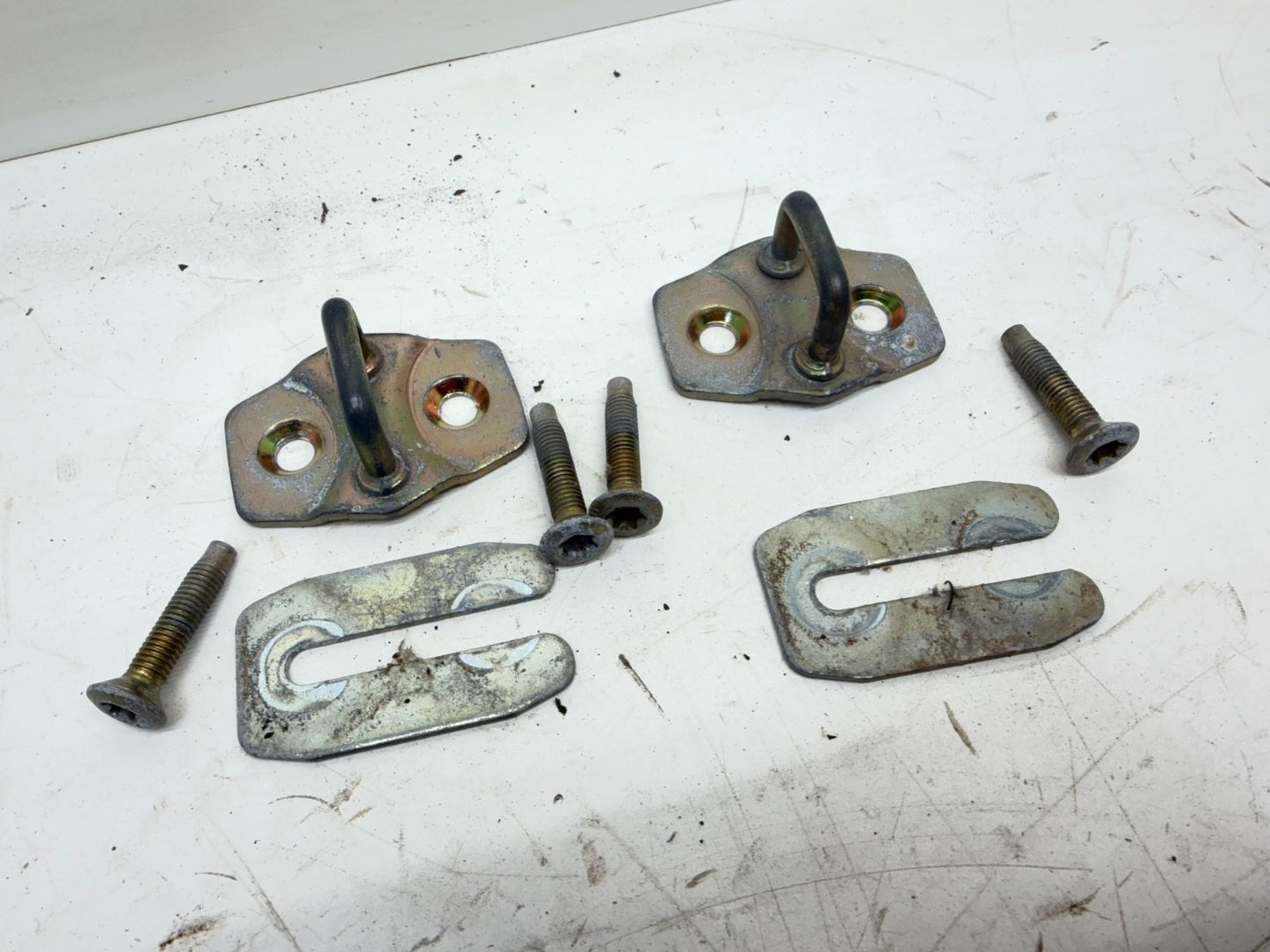 Jeep Wrangler TJ 97-06 OEM Door Striker Latch Driver Passenger Pair Shim Factory