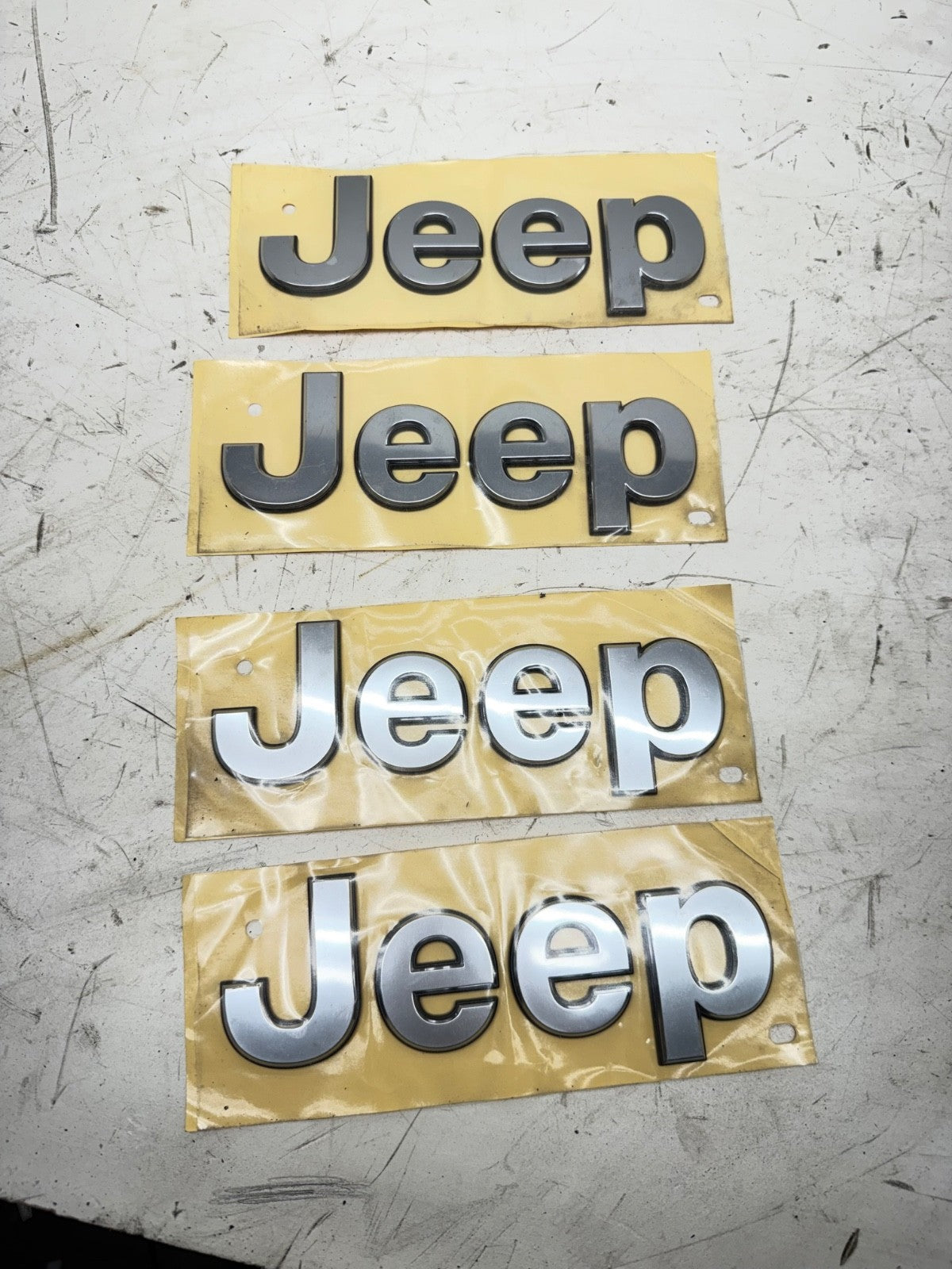 Set of 4 OEM Mopar Jeep 68292513AB "JEEP" Nameplate Badge Emblem Front Fender