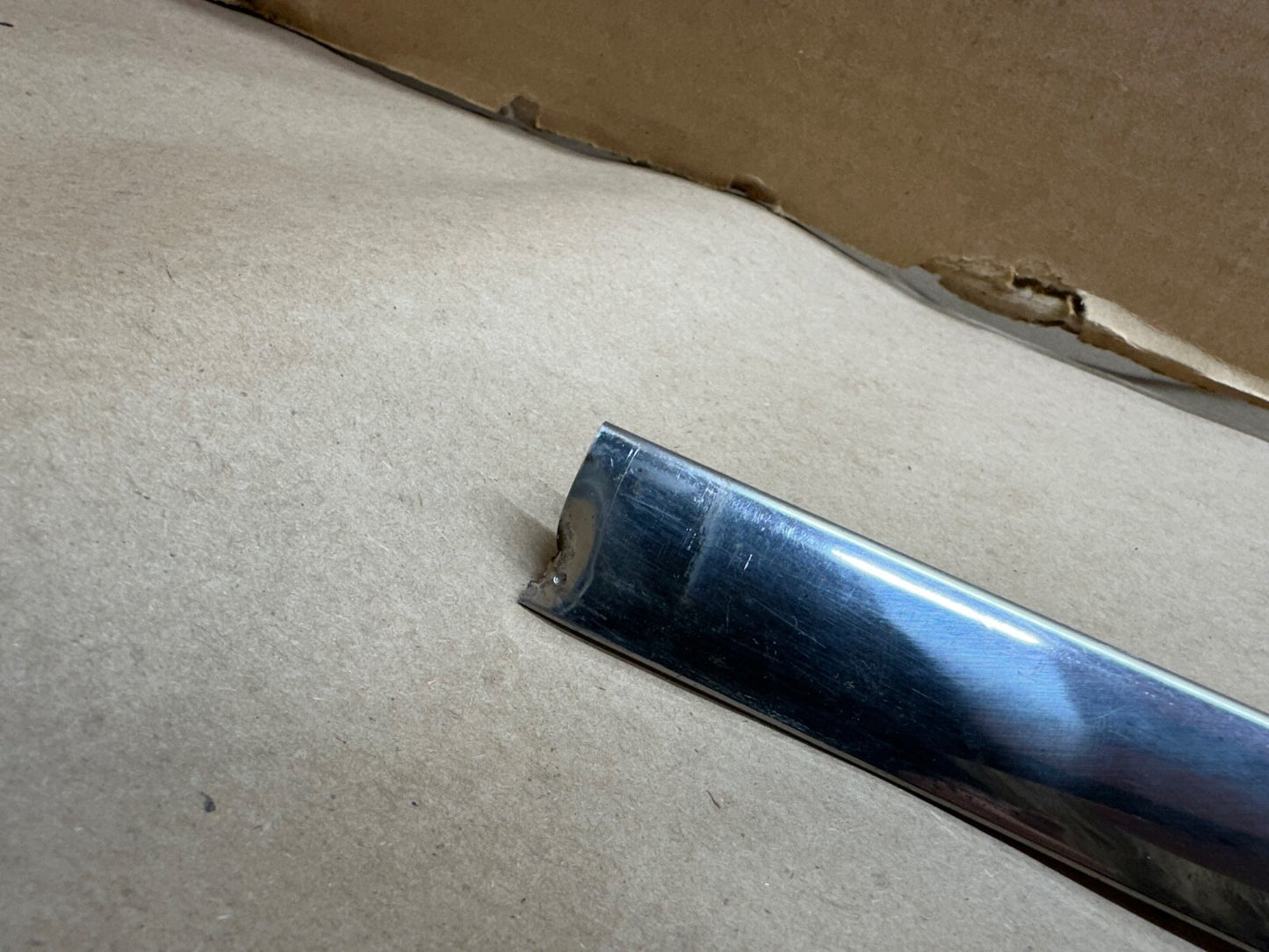Jeep FSJ Grand Wagoneer Driver Lower Windshield Stainless Steel Trim Chrome Left