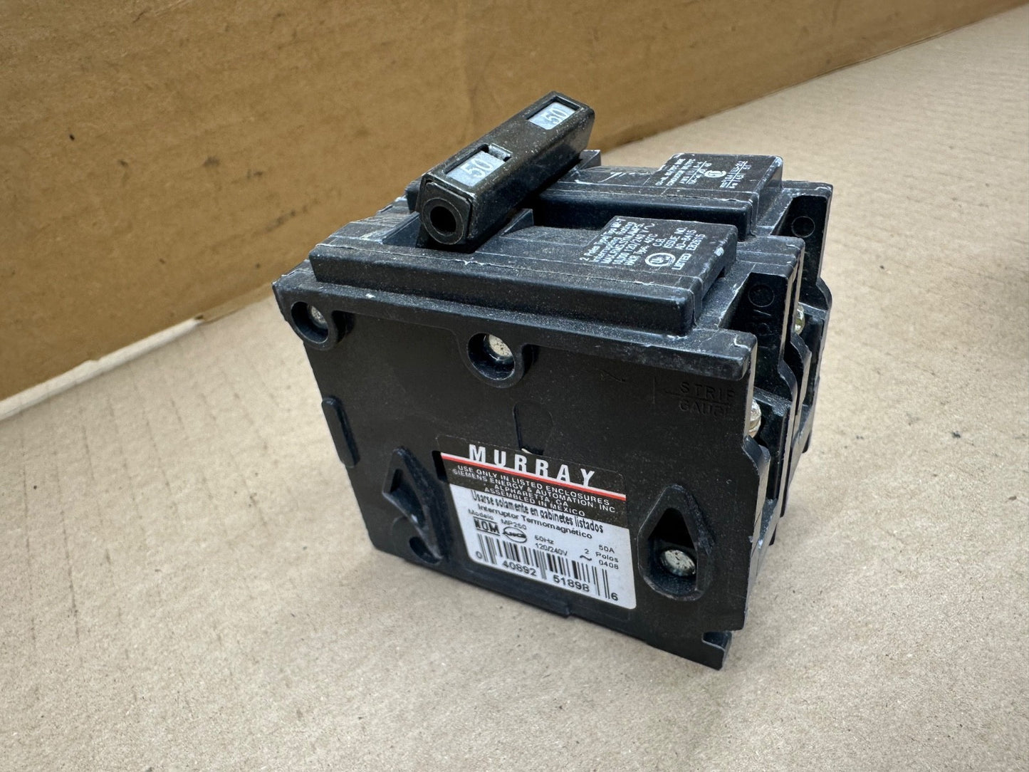 Murray MP250 2 Pole 50 Amp Circuit Breaker MP 250 50A Modelo Mp250 Fifty