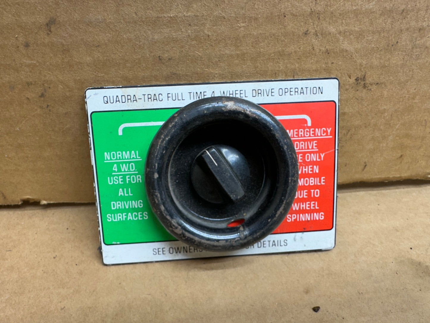 76-79 Jeep Quadratrac Emergency Drive Glove Box Switch 4x4 J10 Cherokee Wagoneer