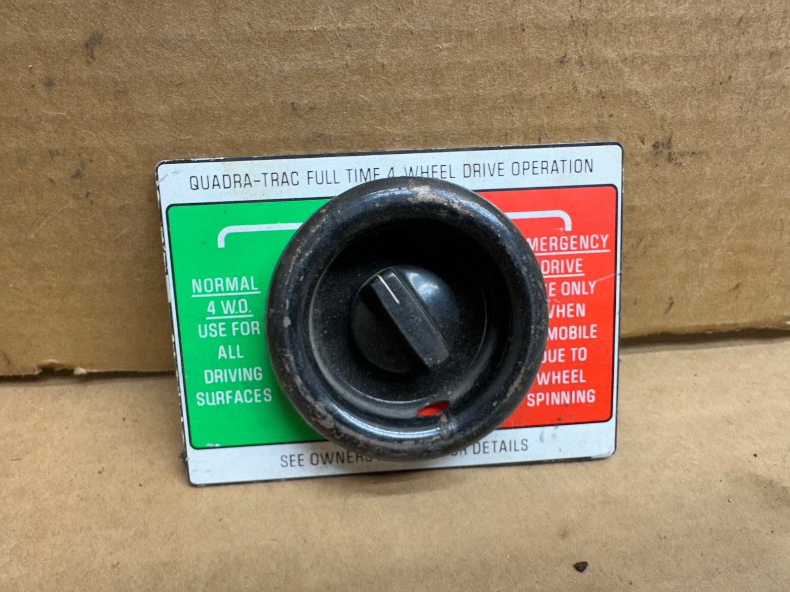 76-79 Jeep Quadratrac Emergency Drive Glove Box Switch 4x4 J10 Cherokee Wagoneer