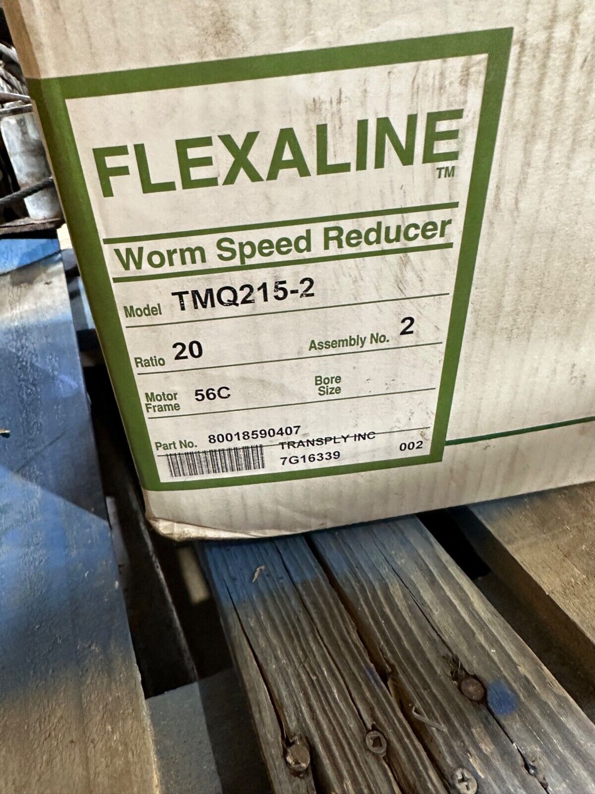 GROVE GEAR FLEXALINE TMQ215-2 20:1 Worm Speed Reducer 80018590407 New In Box 56C