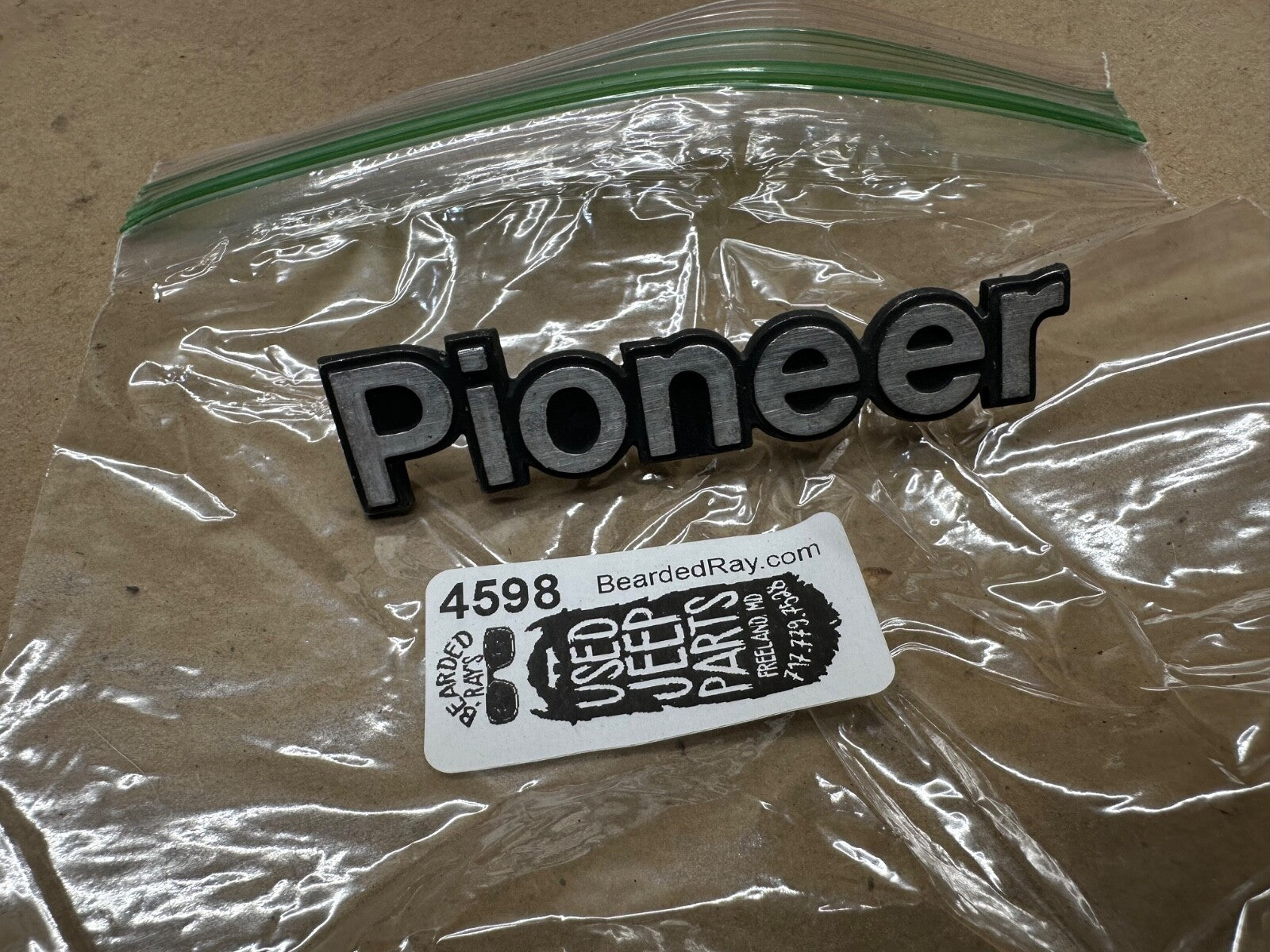 84-96 Jeep Cherokee XJ "Pioneer" Emblem Badge OEM Factory Hatch Name Plate