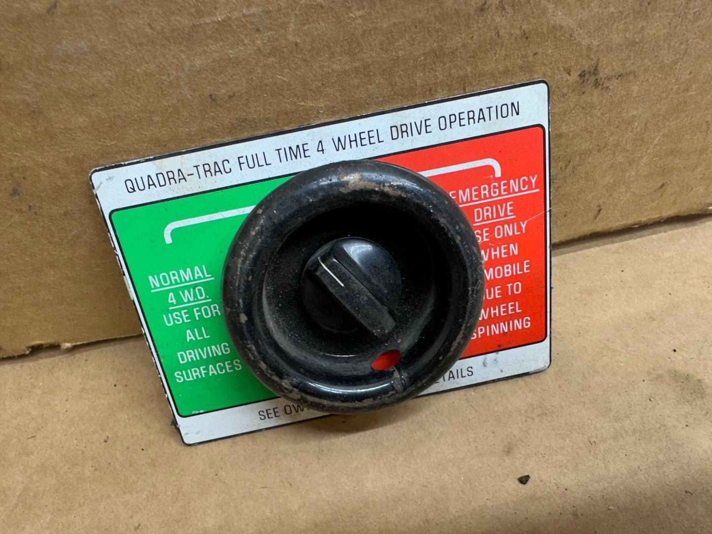 76-79 Jeep Quadratrac Emergency Drive Glove Box Switch 4x4 J10 Cherokee Wagoneer