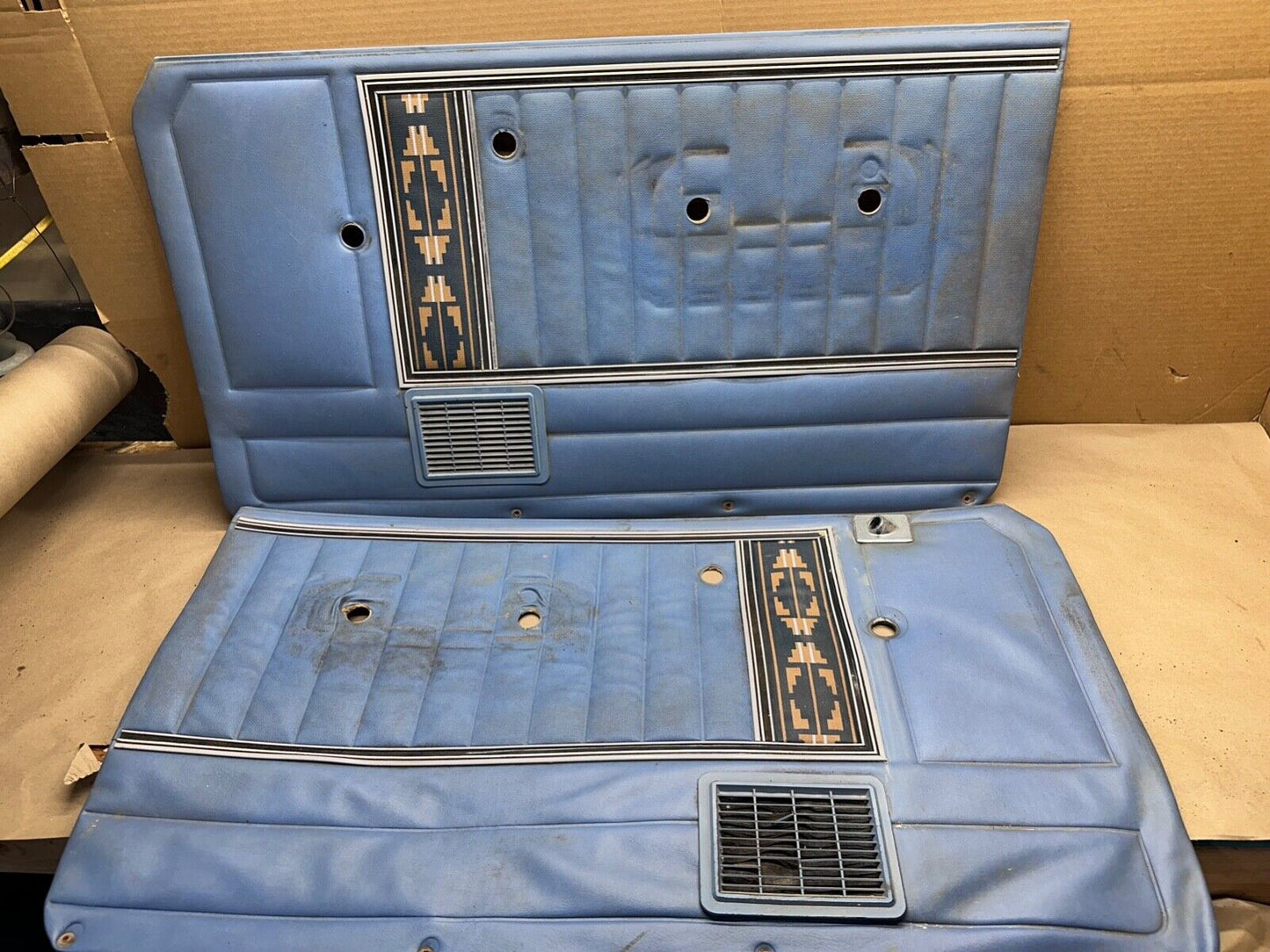 70s-80s Jeep Cherokee Door Panels Blue FSJ SJ 2 Door Front OEM Chief S Cards OEM