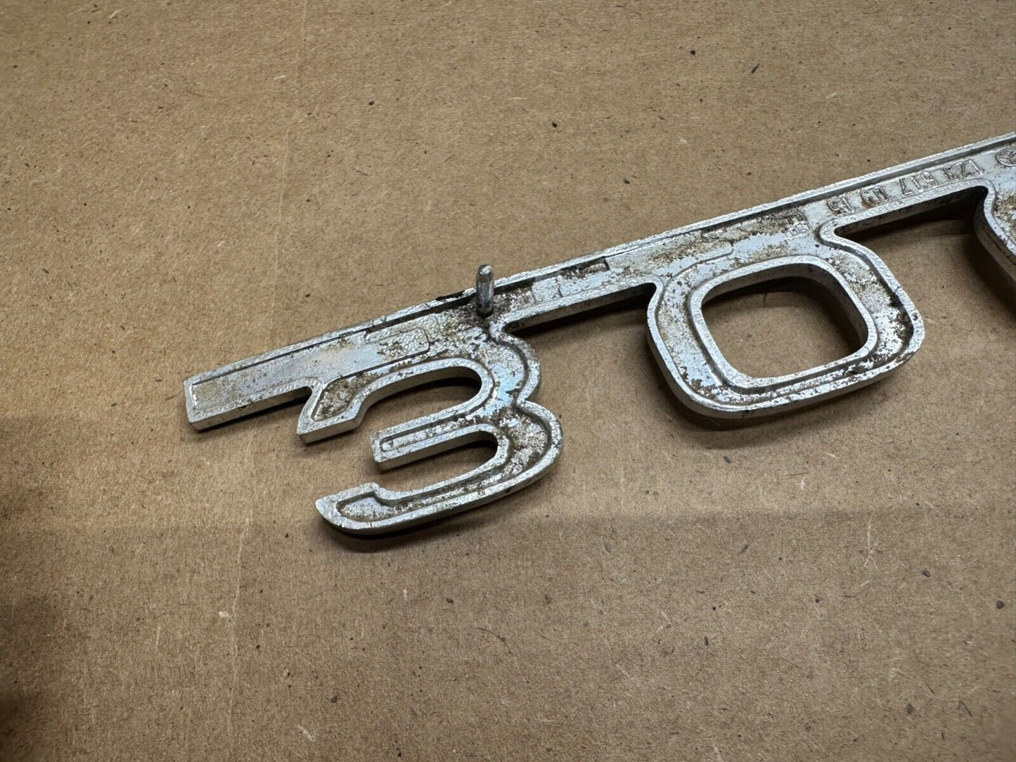 80s Mercedes 300D Aluminum Rear Trunk Nameplate Emblem 1238170915  MD0182-4