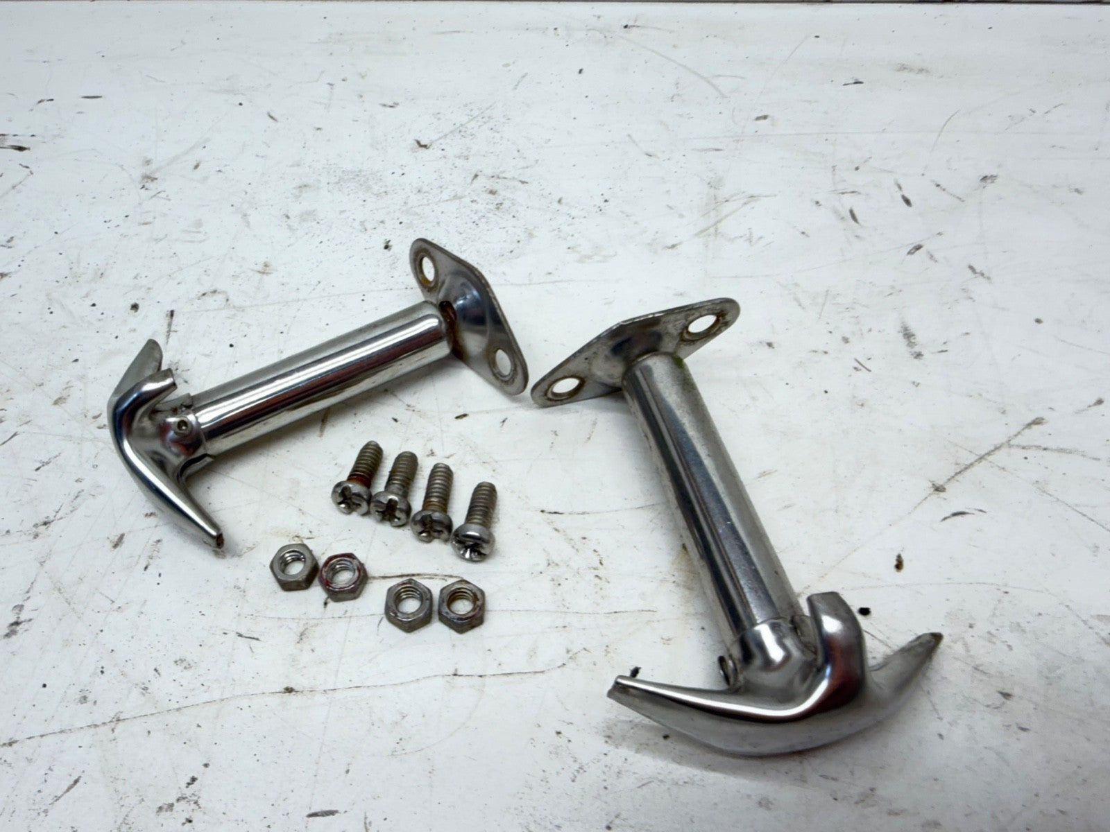 87-95 Jeep YJ Wrangler Chrome Hood Catch Latch Kit Aftermarket Stainless Steel