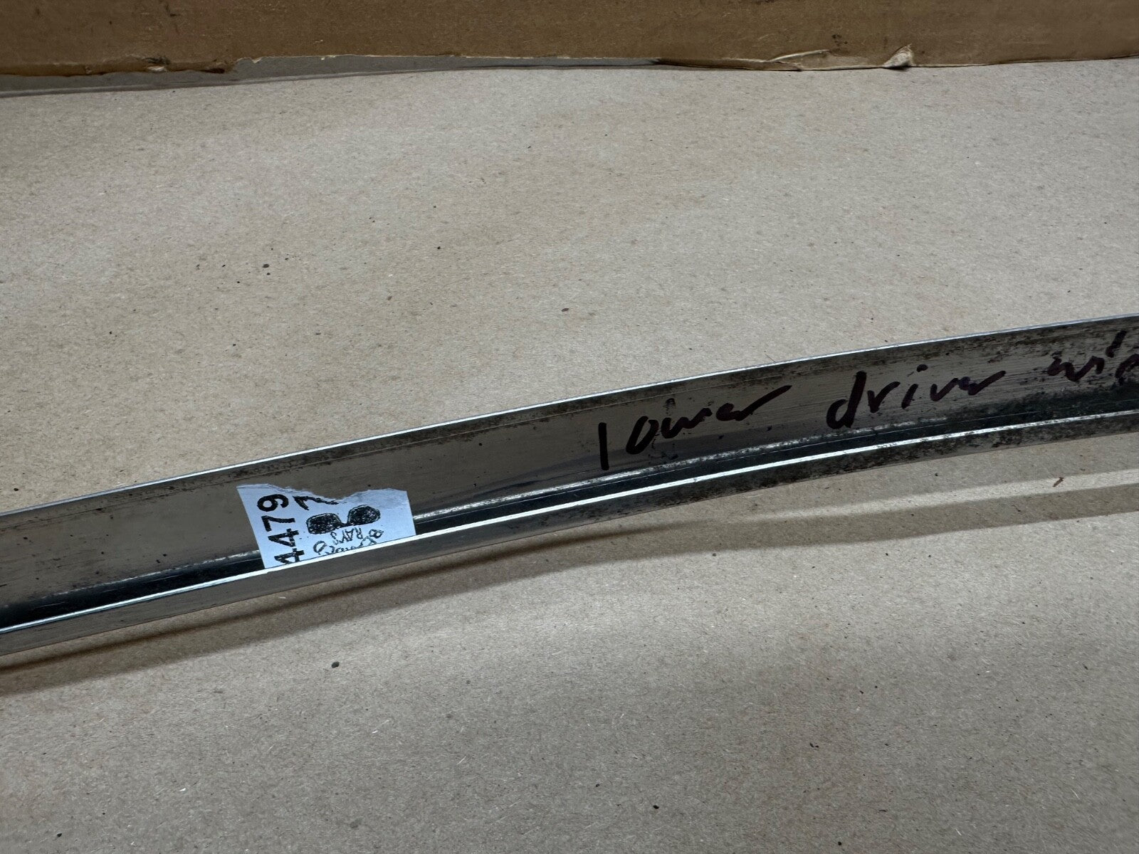 Jeep FSJ Grand Wagoneer Driver Lower Windshield Stainless Steel Trim Chrome Left