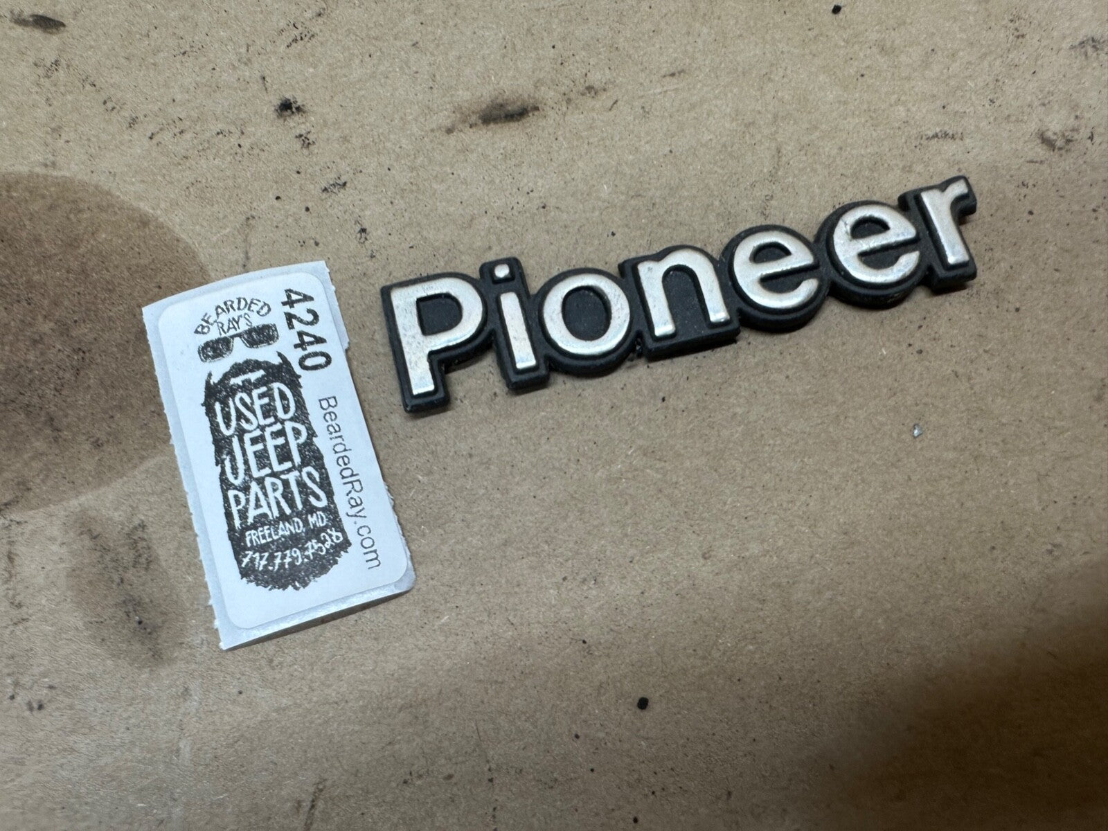 84-96 Jeep Cherokee XJ "Pioneer" Emblem Badge OEM Factory Fender Name Plate