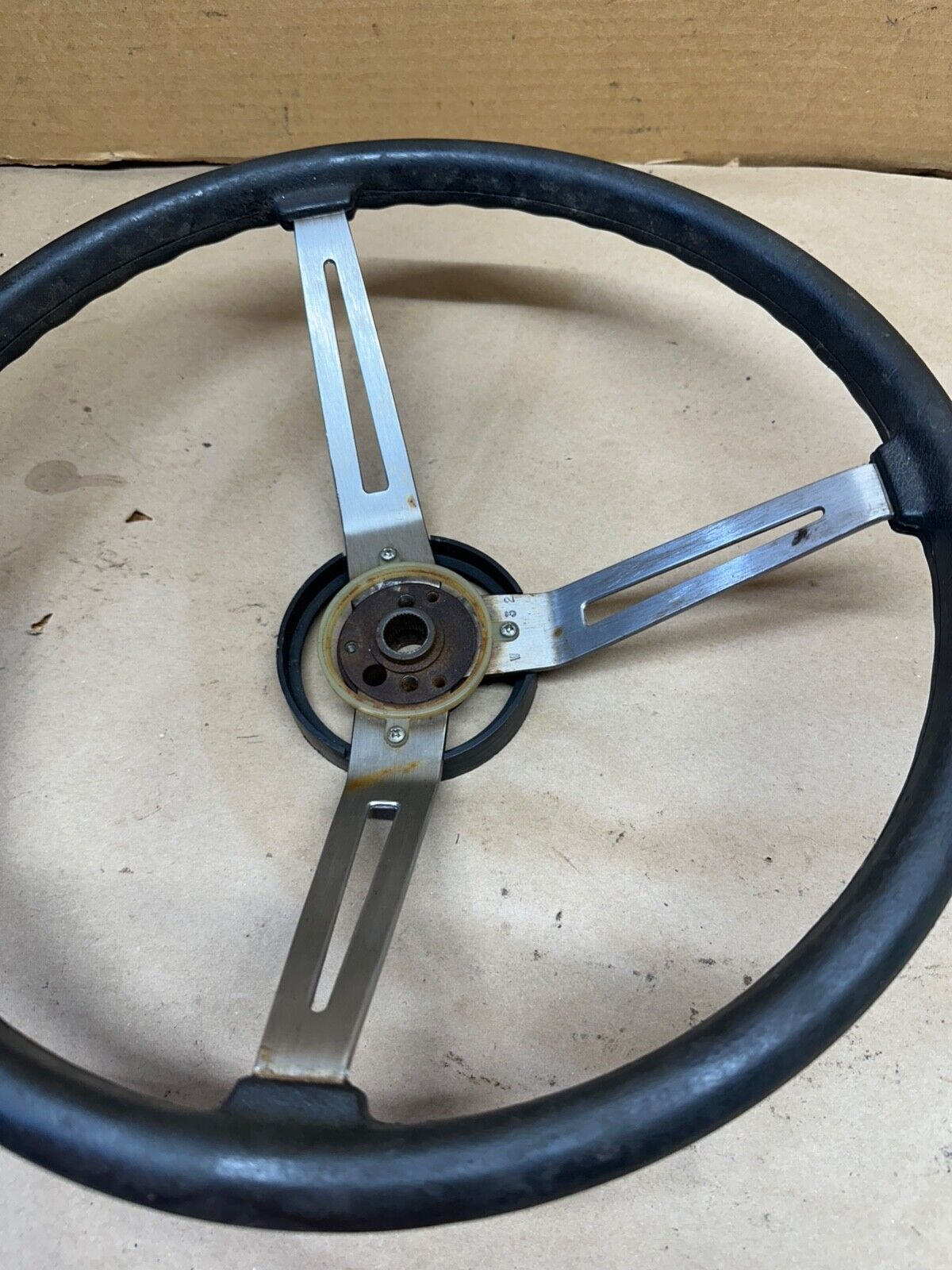 76-86 Jeep CJ Steering Wheel CJ5 CJ7 CJ8 BLACK 4.25" OEM Factory 3 Spoke 5 7 8