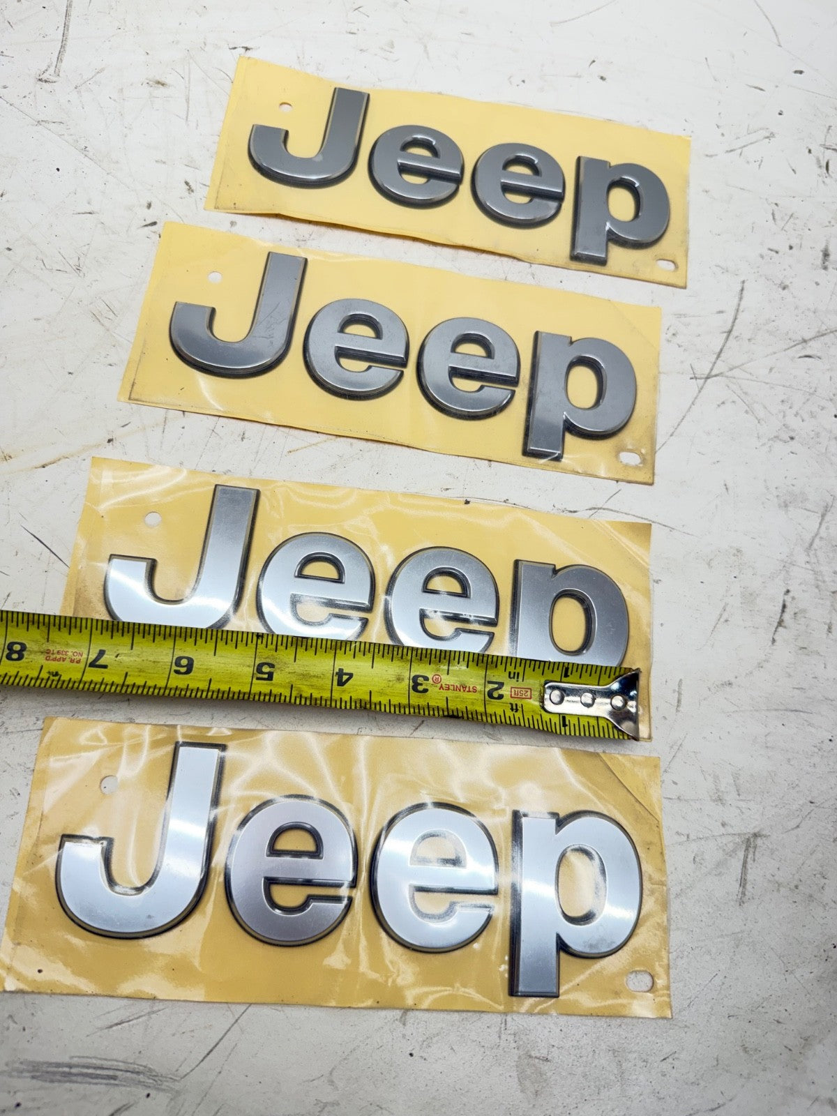 Set of 4 OEM Mopar Jeep 68292513AB "JEEP" Nameplate Badge Emblem Front Fender