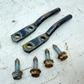 1987-2006 Jeep Wrangler YJ TJ LJ OEM Door Limit Strap Body Pins Holder Pair