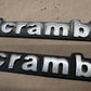 81-86 Jeep CJ8 SCRAMBLER Emblem Badge Factory Pair Logo 1981-1986 CJ 8 Set Tub