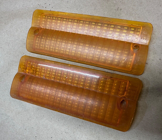 76-91 Jeep SJ FSJ Front Turn Signal Lense PAIR Amber Park Light Lamp OEM Factory