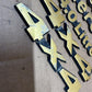 84-01 Jeep Cherokee XJ Fender Emblem Logo Name Plate Emblem Set GOLD LIMITED OEM