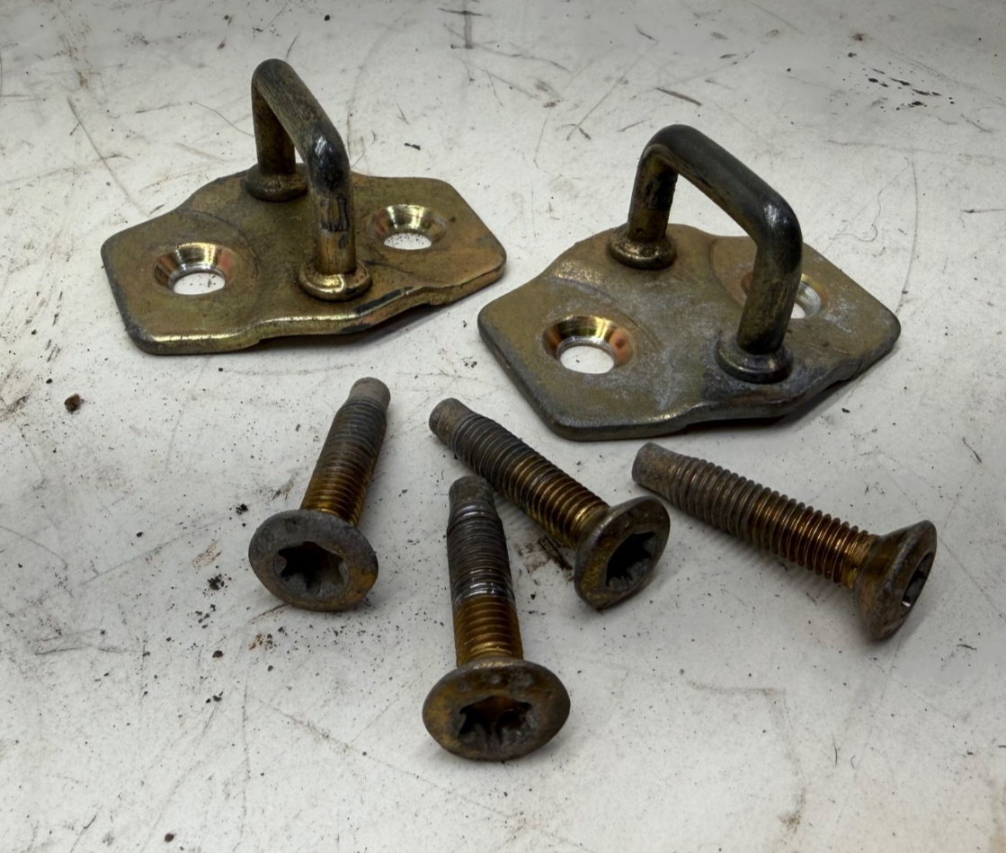 Jeep Wrangler TJ 97-06 OEM Door Striker Latch Driver Passenger Pair Shim Factory