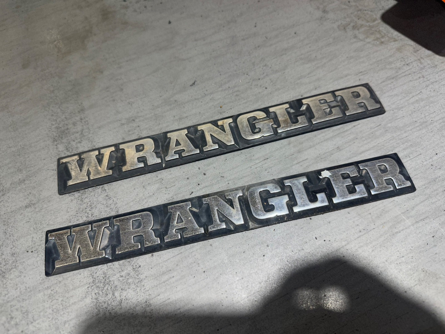 87-91 Jeep Wrangler YJ Side Body Tub Emblem Badge OEM Factory Rear Left Right OE