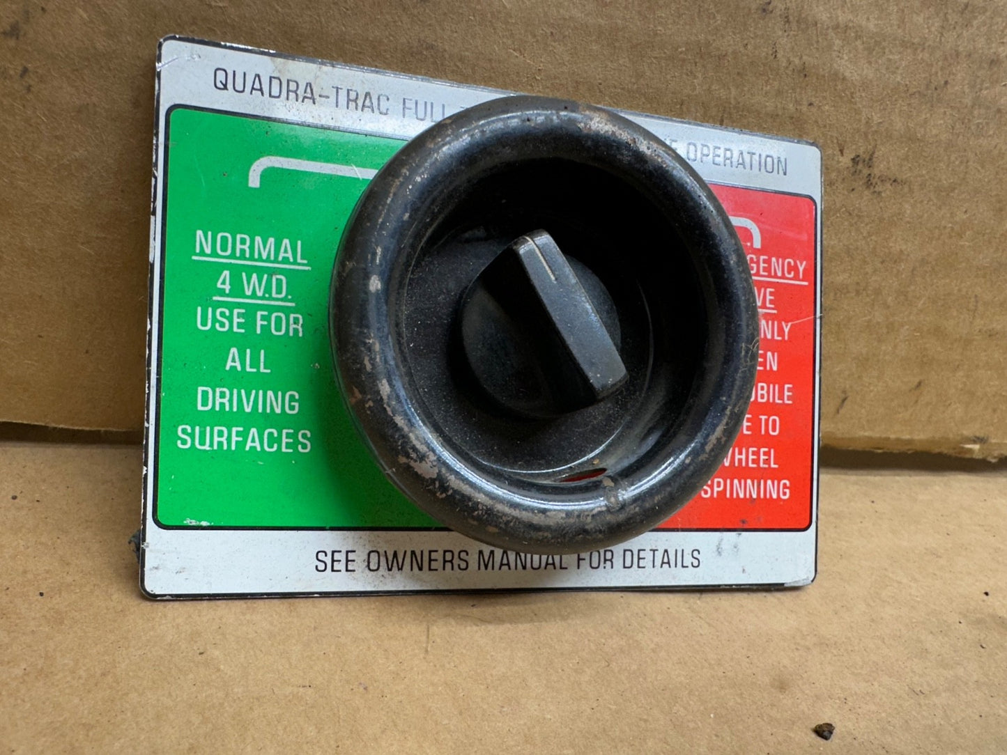 76-79 Jeep Quadratrac Emergency Drive Glove Box Switch 4x4 J10 Cherokee Wagoneer
