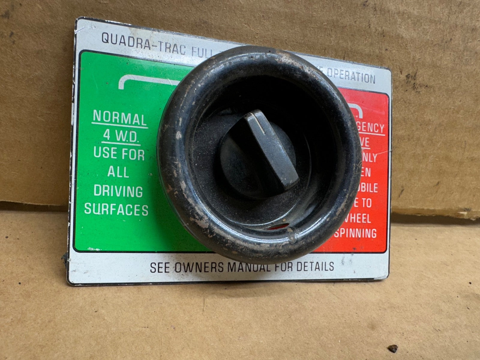 76-79 Jeep Quadratrac Emergency Drive Glove Box Switch 4x4 J10 Cherokee Wagoneer