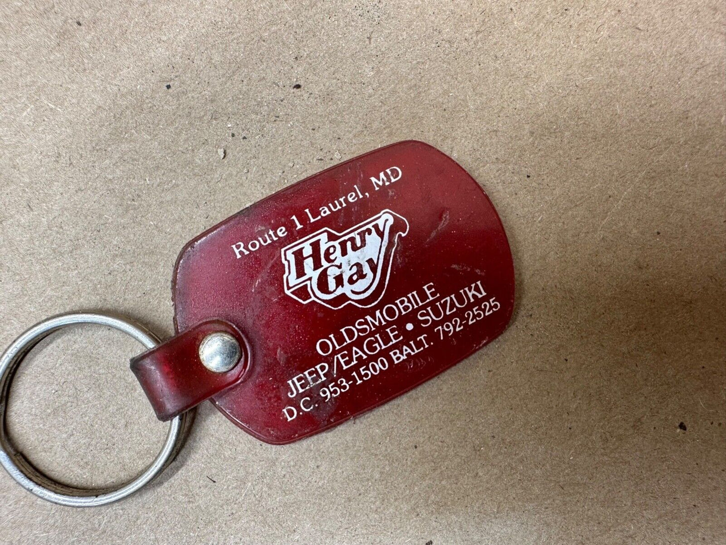 Henry Gay Oldsmobile Jeep Eagle Suzuki Keychain Laurel Maryland MD Baltimore Fob