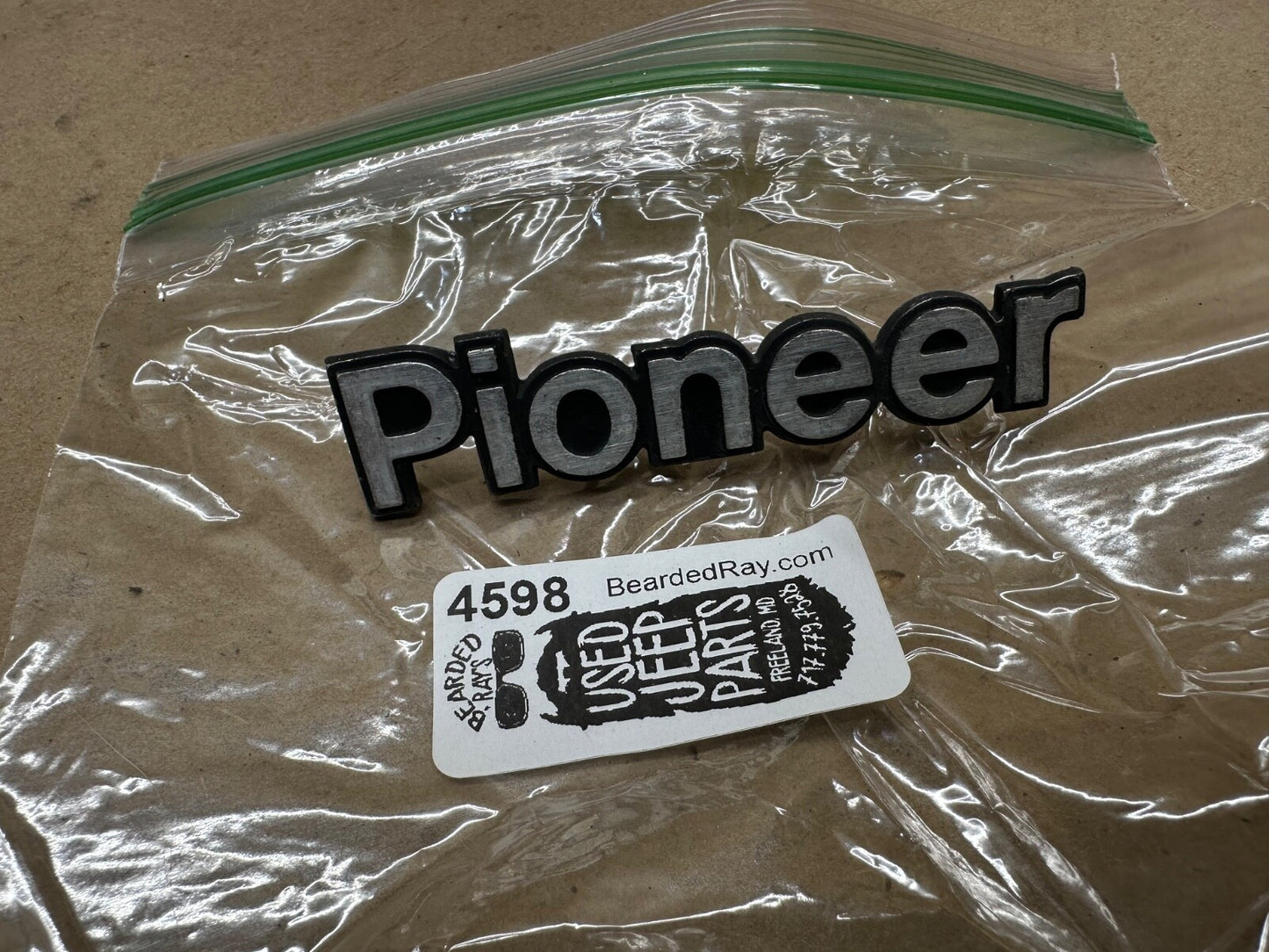 84-96 Jeep Cherokee XJ "Pioneer" Emblem Badge OEM Factory Hatch Name Plate