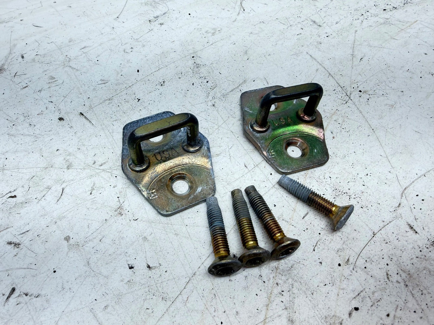 Jeep Wrangler TJ 97-06 OEM Door Striker Latches w/Screws Driver Passenger Pin OE