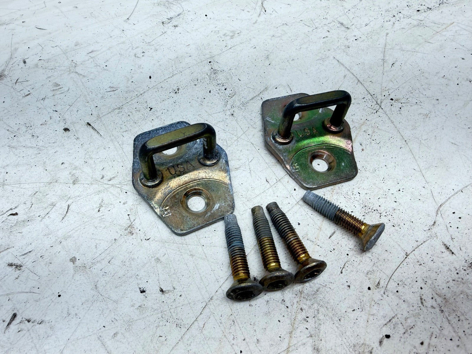 Jeep Wrangler TJ 97-06 OEM Door Striker Latches w/Screws Driver Passenger Pin OE