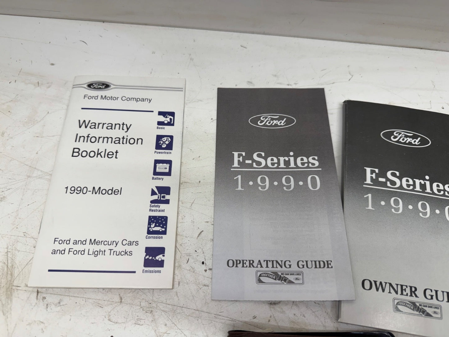 Vintage 1990 Ford F-Series Owner's Guide Manual Set with Case F150 F250 F350 OEM