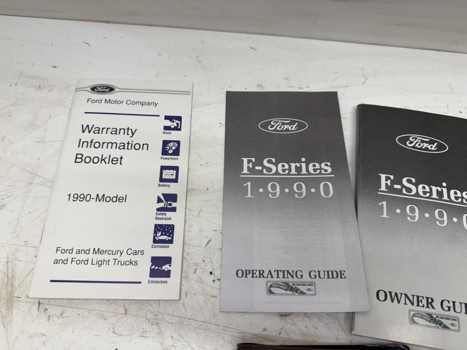 Vintage 1990 Ford F-Series Owner's Guide Manual Set with Case F150 F250 F350 OEM